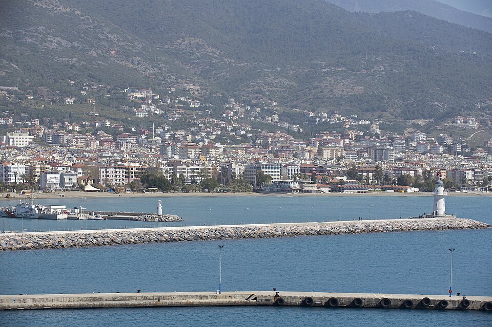 Alanya harbour and the city beyond, Türkiye